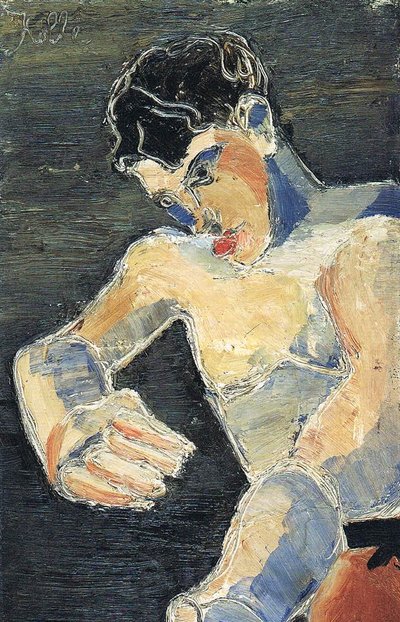 Selbstbildnis junger Boxer von Helmut Kolle